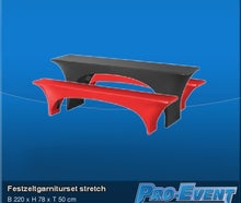 Festzeltgarniturset stretch rot/schwarz