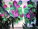 70er Jahre - Kulisse, Event - Dekoration - Flower Power - Graffiti