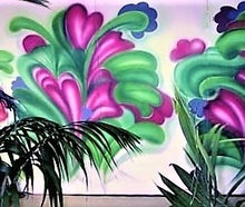70er Jahre - Kulisse, Event - Dekoration - Flower Power - Graffiti