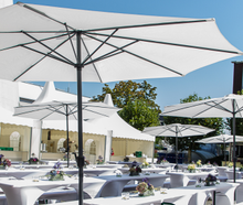 Sonnenschirm 3 m weiß – Marktschirm, Großschirm, Terrassenschirm, Schattenspender