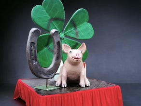 Glücksbringer, Kleeblatt, Schwein,Hufeisen, Silvesterdekoration