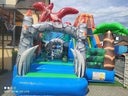 Profi Hüpfburg Luftburg Springburg Dino Vulkan mit Rutsche Jungentraum günstig leihen mieten in Mittelfranken Nürnberg Fürth Erlangen Ansbach Schwabach Lauf Zirndorf Roth - Galerie - Bild 1