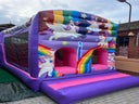 Hüpfburg "Einhornstrecke" mieten Spielstrecke Einhorn Hindernisbahn - Galerie - Bild 1