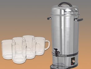 Glühweintopf mit 60 Glühweintassen (Set)