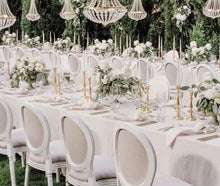"TOSKANA" Stühle inkl. Sitzkissen für Hochzeiten Crossback Holz chairs Chiavari Tiffany