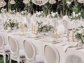 "TOSKANA" Stühle inkl. Sitzkissen für Hochzeiten Crossback Holz chairs Chiavari Tiffany