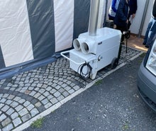 Zeltheizung, Baustellen Heizung ölbetrieben mit Diesel oder Heizöl
