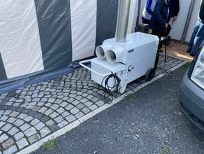 Zeltheizung, Baustellen Heizung ölbetrieben mit Diesel oder Heizöl