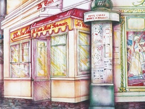 Frankreich Brasserie Kulisse, Paris, Eiffelturm, Stadt der Liebe