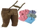 Sofort Versand möglich | Trendige Männer Kniebund Lederhose Braun mit  Hemd | Gr.42 bis 66 | zünftig & modern von Spieth & Wensky | Online Verleih Miete ausleihen - Galerie - Bild 1