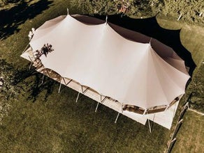 Sailcloth Zelt 13,5 x 25 m- weißes Zirkuszelt - Beduinen Zelt - Hochzeitszelt mieten