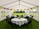 6x8 m Partyzelt, PVC weiß mieten leihen