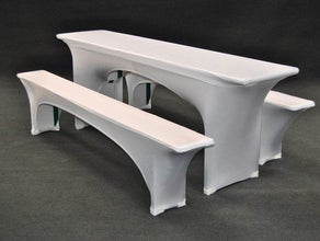 Stretch Husse für Bierbank + Biertisch weiß hms - 2x Bank + 1x Tisch