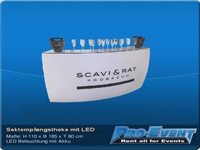 Sektempfangstheke mit LED