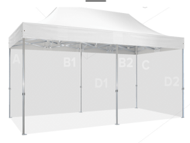 Faltzelt  4 x 6m Profi
