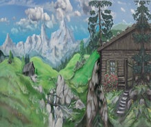 Alpenland - Kulisse, Alpen, Berg, Hütte, Kulisse