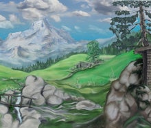 Alpenland - Kulisse, Alpen, Berg, Hütte, Kulisse