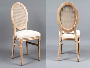 Louis Stuhl mieten Medaillon Holz Stühle mit Rattan Verleih in 33647 Bielefeld Vintage Chairs Chiavari Tiffany