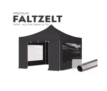 Faltzelt 3x3m schwarz + Zubehör