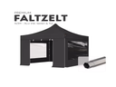 Faltzelt 3x3m schwarz + Zubehör