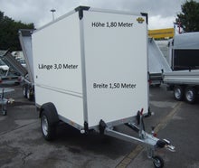 Kofferanhänger Anhänger 1300 KG Laderaum 3.0x1.5x1.8m Transportanhänger Koffer Abschließbar 100 km/h Motorradtransport