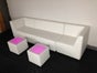 LED Akku Loungetisch 40x40cm mit Glasplatte weiß - Galerie - Bild 2