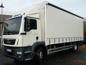 LKW 18 to Koffer / Kasten / Plane / Schiebeplane-Edscha-Verdeck; mit Ladebordwand
