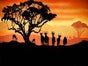 Afrika Kulisse, Sonnenuntergang, Giraffe, Savanne, Tiere, Wildtiere, Sonne - Galerie - Bild 2