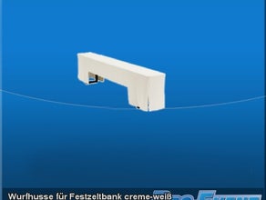 Wurfhusse für Festzeltbank creme-weiß