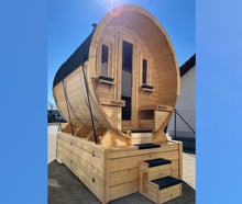 mobile Sauna, Saunaanhänger, Fasssauna Allgäusauna to go