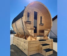 mobile Sauna, Saunaanhänger, Fasssauna Allgäusauna to go