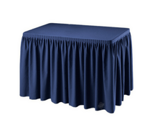 Buffetttisch Skirting blau mieten – Miettisch, Eventtisch, Veranstaltungstisch, Partytisch