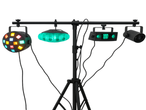 Partylicht, Partybeleuchtung komplett mit Stativ 4 Effekte 3 Tage