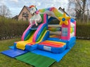 Hüpfburg Einhorn mit Rutsche zu vermieten - Galerie - Bild 1
