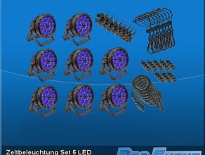 Zeltbeleuchtung Set 5 LED (je 8 Stück)