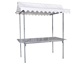 Stahl Marktstand Weiß mieten – Bartheke, Mobile Bar, Ausschanktheke, Eventtheke