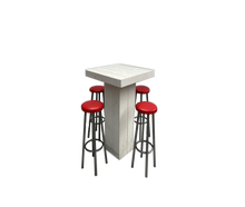 Woodlounge Stehtischset Rot 4P. mieten – Stehtisch, Bistrotisch, Hochtisch, Partytisch, Miettisch