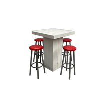 Woodlounge Stehtischset Rot 4P. mieten – Stehtisch, Bistrotisch, Hochtisch, Partytisch, Miettisch