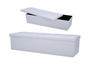 Sitzbox in weißer Lederoptik - Dreisitzer