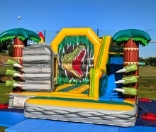 T-Rex Dino Hüpfburg mieten – Multiplay Eventmodul für Kindergeburtstag, Firmenfeiern, Hochzeit & Events Fürth / Nürnberg