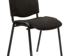 Polsterstuhl / eckig, schwarz