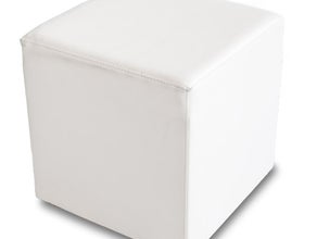 Loungehocker / Sitzwürfel Kunstleder QUBO XL in weiß