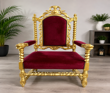 Weihnachtsmann-Thron mieten | Nikolaus-Sessel Gold-Rot | Weihnachten