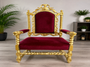 Weihnachtsmann-Thron mieten | Nikolaus-Sessel Gold-Rot | Weihnachten