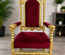 Weihnachtsmann-Thron mieten | Nikolaus-Sessel Gold-Rot | Weihnachten