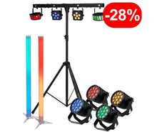Licht Paket mieten (ab € 129): LED Lichtbar, Ambientlichter, Neonröhren ✓ Akkubetrieb ✓ Musikgesteuert ✓ Plug & Play