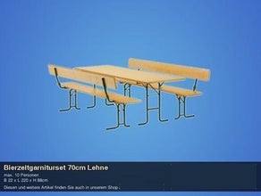 Bierzeltgarniturset 50cm Lehne
