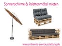 Sonnenschirm , Palettenmöbel, Paletten Lounge, Outdoor Möbel mieten - Galerie - Bild 1
