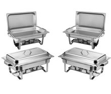 Speisenwärmer 4x Chafing Dish Wärmebehälter Speisewärmer Edelstahl Büffetbehälter Büffet Präsentation