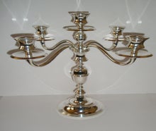 Kerzenleuchter,  5-armig - versilbert, Höhe ca. 100 cm